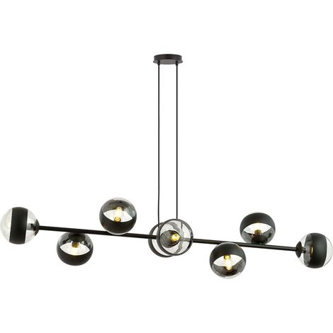 Lampadario Contemporaneo Durga Acciaio Nero 8 Luci E14 Ip20 (1/5)