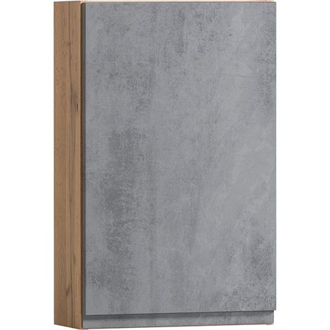 Bad Hängeschrank in Wotan Eiche Nb. mit Beton Optik VASTO-03-CONCRETE, B/H/T ca. 40/64/20 cm (1/5)