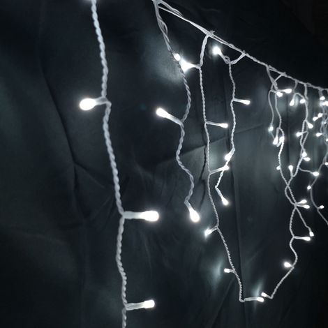 460 LED 11.5m Premier Christmas Outdoor 8 Function Icicle Lights Cool White (1/5)