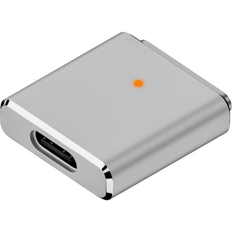 Austauschbarer Magsafe3 Type-C Buchse auf 5-Pin Hochleistungs-100W-Adapter mit LED für /Pro Silver (1/5)