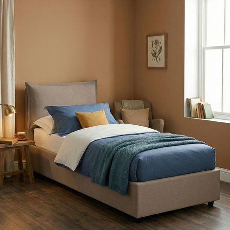 Dmora - Einzelbett Dcosti, Containerbett mit Kunstlederbezug, 100% Made in Italy, Frontöffnung, passend für Matratze 80x190 cm, Turteltaube (1/5)