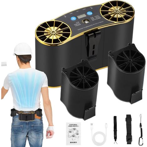 Ventilateur De Ceinture Portable Appareil Rafraîchissant Rechargeable par Ventilateur Polyvalent Lumineux pour Jardin Plage Camping Extérieur (1/5)