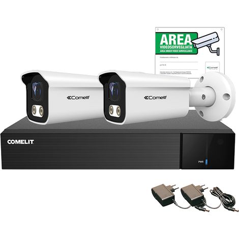 Kit AHD videoregistratore 4 canali con 2 telecamere Comelit AHDVR004N05A