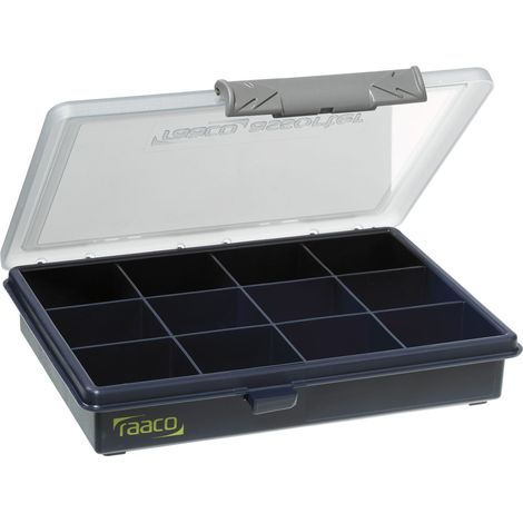Caja surtida L175xF143xH32mm 12 compartimentos transparente azul oscuro RAACO (1/2)