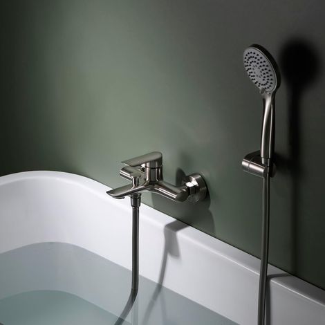 IMEX - grifo monomando ducha y bañera níquel (1/5)