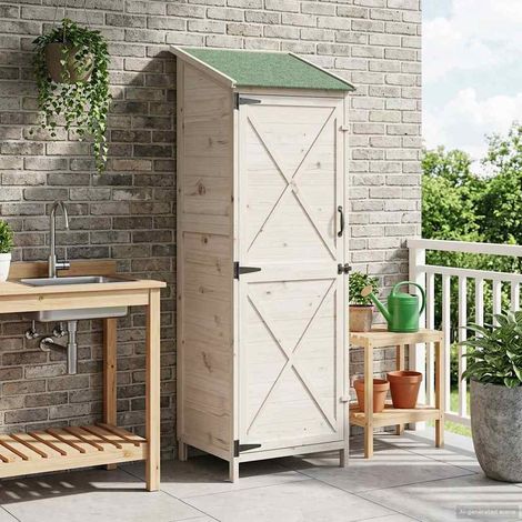 vidaXL Abri de jardin Blanc 59,5 x 56 x 176,5 cm Bois d'ingénierie