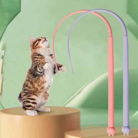 Jouet Interactif Pour Chats - Baguette En Forme De Queue De Souris - Longueur 77 Cm - Pour Jeu Intérieur Et Cage - 1 Pièce (1/4)