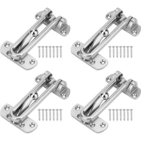 Verrou À Bouton - Bras Épais 10 mm - Réglable 3 Positions - Pour Porte D'hôtel - 4 Pièces (1/4)