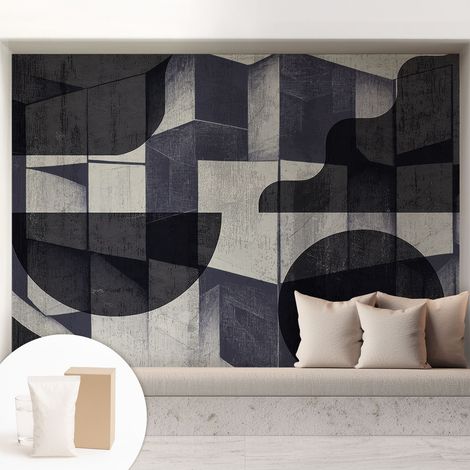 Papier peint intissé décoratif pour salon chambre et cuisine Facile à poser avec colle Symétrie géométrique 208x146 cm (1/5)