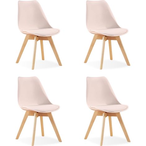 Lot de 4 chaises scandinaves roses - Bjorn (1/2)