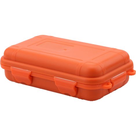 Contenitore da viaggio sigillato, impermeabile e antiurto, per la sopravvivenza all'aperto, colore arancione, piccolo. (1/5)