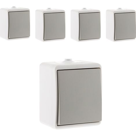 Lot de 5 interrupteurs va-et-vient étanches IP54 - Zenitech