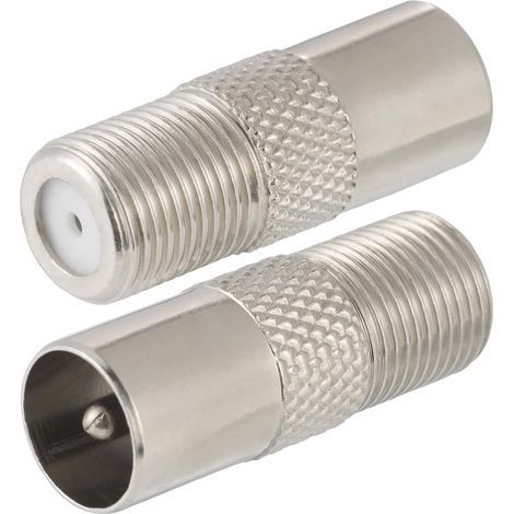 Adaptateur Câble Coaxial Antenne Type F Femelle vers TV Mâle pour Tuner DVB-T T2 Adaptateur pour Antenne TV HD 4K 3D UHD (1/5)
