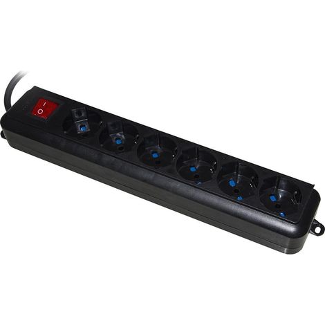 Presa Multipla 6 Schuko con Interruttore Cavo 1,5mt Nera (1/3)