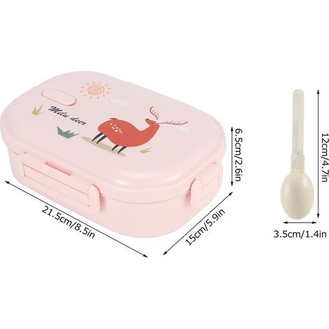 Isolierte Lunchbox – Auslaufsicherer Edelstahl (rosa Hirschmuster) – 650 ml (1/4)