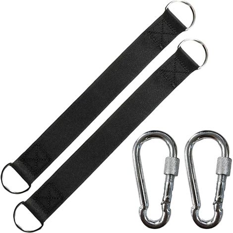 Hammock Attachment Kit, Double Layer Strap 30 x 3.2 cm + 8 x 80 Reinforced Galvanised Hook, Thick D-Ring, Rustproof & Portable 95 g, for Swing Chair Hanging Chair (1/5)
