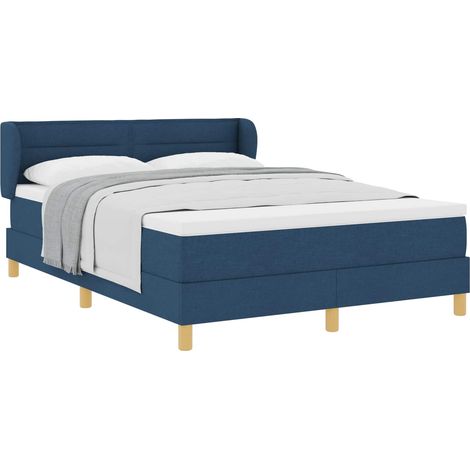 Maison Exclusive - Letto a molle con materasso Blu 140 x 190 cm Tessuto
