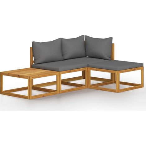 Maison Exclusive - 4-tlg. Garten-Lounge-Set mit Auflagen Massivho