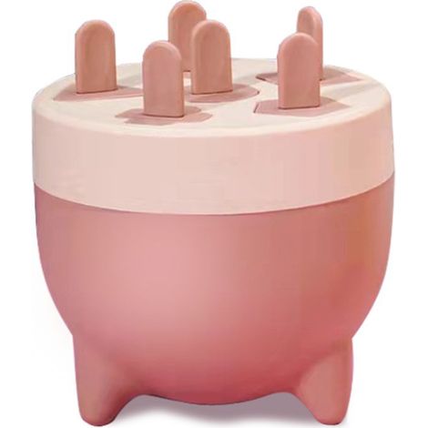 Moule à Glace 6 Cavités Détachable en Matériau Sain et Durable PP, Mini Moule à Esquimaux Rose (1/5)