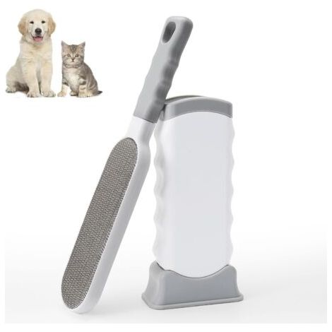 Brosse Anti Poils Animaux Chien & Chat - Brosse de Nettoyage Magique Réutilisable Enlève Poils - Brosse Poil Animaux Magique Chien & Chat de Nettoyage(Canapé, Vêtements, Voiture, Lit) Gris 10.2532cm (1/5)