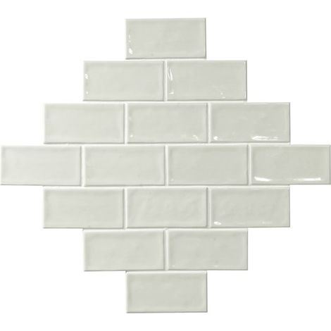 Carrelage Zellige blanc brillant 7.5x15 cm – Fini lisse pour faïences murales – Élégance intemporelle pour décoration moderne – El Barco