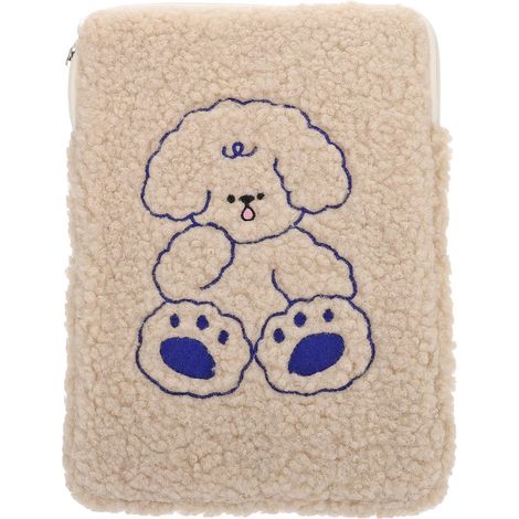 Sacoche Intérieure pour Tablette en Peluche Légère et Résistante, Pochette de Rangement Khaki Style Cartoon pour Loisirs et Divertissements (1/5)