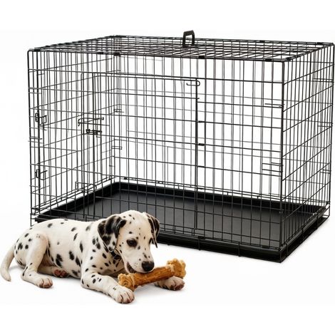 GagaCage pour chien pliable avec bac amovible 121 x 77 x 82 cm (1/5)