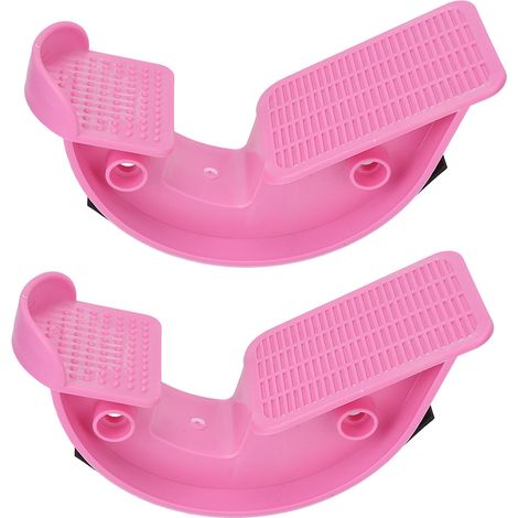 Lot de 2 planches inclinées pour étirement mollets, repose-pieds anti-fasciite plantaire, talonnette rose, accessoire fitness à domicile (1/5)