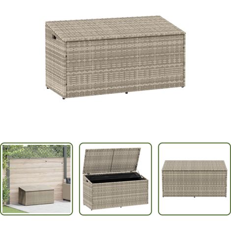 Auflagebox -  Garten-Auflagenbox Hellgrau 110x50x58 cm Poly Rattan (1/5)