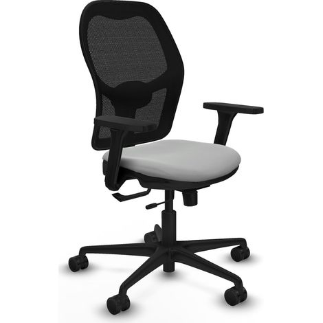 Chaise de bureau piqueras y crespo Jorquera cuir synthétique gris clair (1/2)