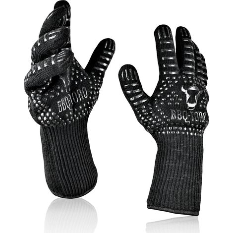 BBQ-Toro Guantes de asar (2 uds.), resistentes al calor + ignÃfugos, hasta 800 °C antideslizantes (1/3)