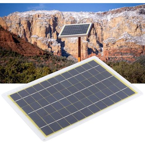 18V 10W Panneau d'énergie solaire extérieure Banque d'énergie solaire de module photovoltaïque pour l'urgence, RV, camping en plein air (27x18,5 cm) (1/5)