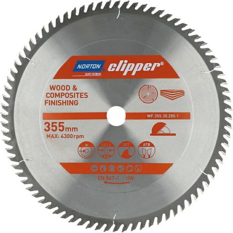 NORTON PIŁA TARCZOWA 355mm x 30mm x 80z DREWNO I KOMPOZYTY ATB (3,2 / 2,4).... %%%