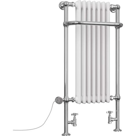 Balmoral - Traditional Dual Fuel Towel Rail H1130mm x W553mm Thermostatic - Floor Standing (1/3)
