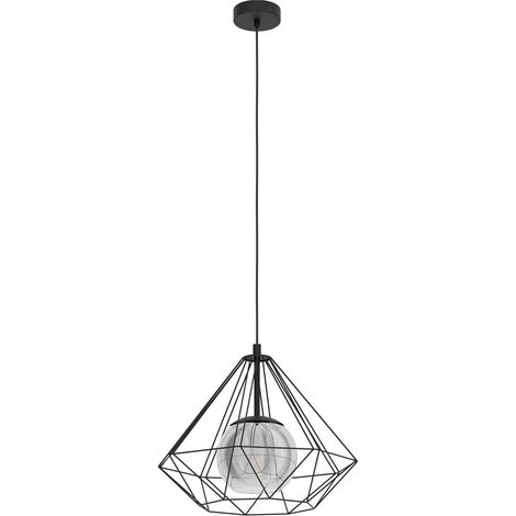 EGLO Hängeleuchte /1 E27 Ø445 SCHWARZ/SW-TRANSP.'VERNHAM (43481) (1/3)