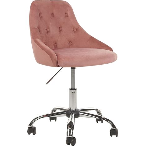 Desk Chair PARRISH Velvet Pastel Pink