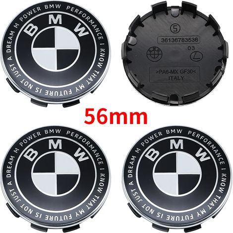 (Enjoliveur 56 mm, Chine continentale) - Convient aux BMW : logo Thunder noir et blanc, emblème de capot avant, badge arrière, enjoliveur de roue, autocollant de volant (1/5)