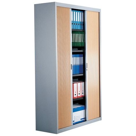 Armoire à rideaux démontables 200 x 120 cm alu-hêtre - Maxiburo