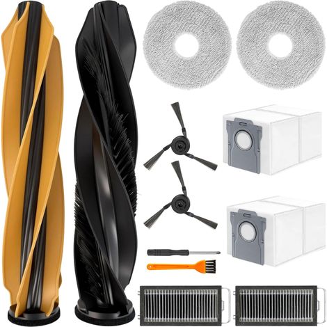 L40s Pro Ultra Accessoires pour Dreame X50 Ultra Complete/ L40s Pro Ultra / L50 Pro Ultra Pièces de Rechange X50 2 Brosse Principale 2 Sacs à Poussière 2 Chiffons 2 Filtres 2 Brosse Latérale (1/5)