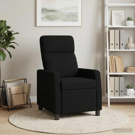 vidaXL Recliner Negro Tela (1/5)