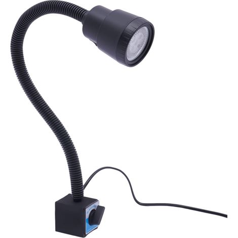 Lámpara para torno CNC con base magnética, luz LED flexible de 5 W y brazo portaherramientas.