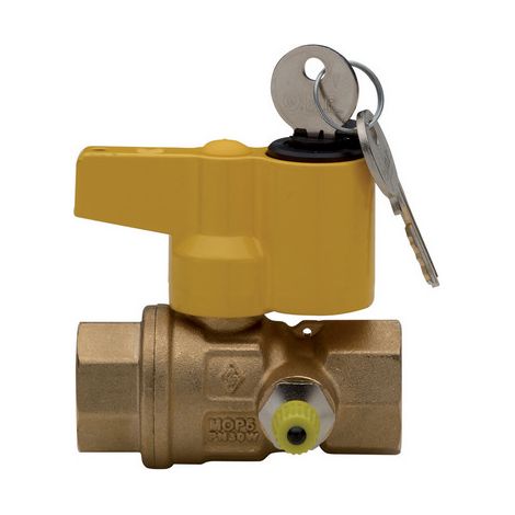 VALVOLA A SFERA PER GAS CON PUNTO PRESA PRESSIONE CON SERRATURA 3/4" DN 20 RB