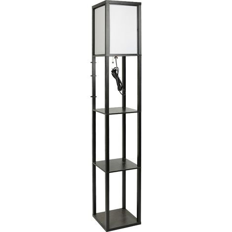 Lampe sur pied, lampadaire, 3 étages, lumière moderne, HxLxP 159 x 26 x 26 cm, noir (1/5)