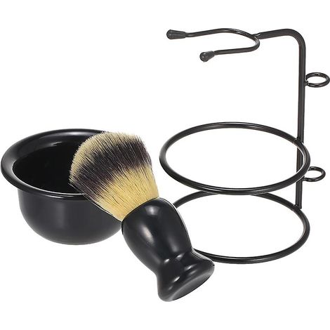Ensemble support et bol à blaireau en métal, bol à savon, mug en plastique pour hommes, outils de rasage de barbe (1/5)