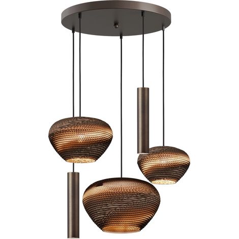 Lampe suspendue à 5 lumières Cartone avec des cagoules Think Paper - 2512-15-50-5-RC2-123 (1/2)