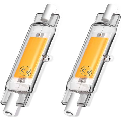 5 W R7s 78 mm J78 COB-Filament-LED-Glühbirne, 500 Lumen 360 Grad, Halogenlampe entspricht 30 W, 48 W, 50 W, perfekt für Zuhause, Küche, Zimmer, Balkon, Büro usw. (2 Stück, 4000 K Tageslicht) [Energiek