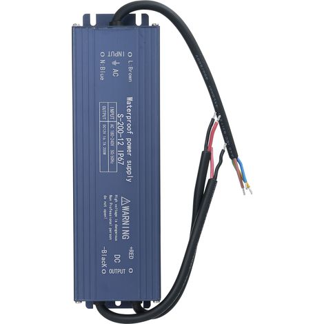 Ortviai Alimentation Étanche IP67 pour LED 12 V 200 W – Transformateur Étanche avec Protection Intégrée pour Extérieur (1/5)