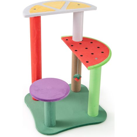 Albero per gatti da 69cm con piattaforme a forma di frutta, Torre per gatti carino con posto per graffiare (1/4)