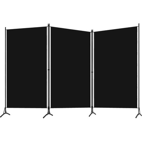 FIMEI Cloison de séparation 3 panneaux Noir 260x180 cm (1/5)
