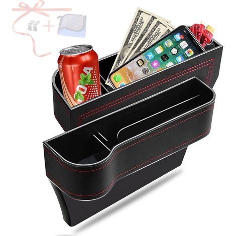 Organizador de asiento de coche rellenable - paquete de 2 organizadores de asiento de coche multifuncionales - compartimento de almacenamiento en el lateral de la consola central del coche con (1/5)